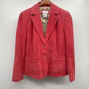 Suede Leather Blazer, Jacket, Covington, Ladies M, Pretty pink